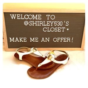 White Tommy Hilfiger sandal with side buckle strap